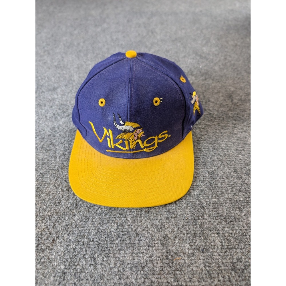 Vintage Minnesota Vikings Snapback Hat Cap Script The Game 90s Adult